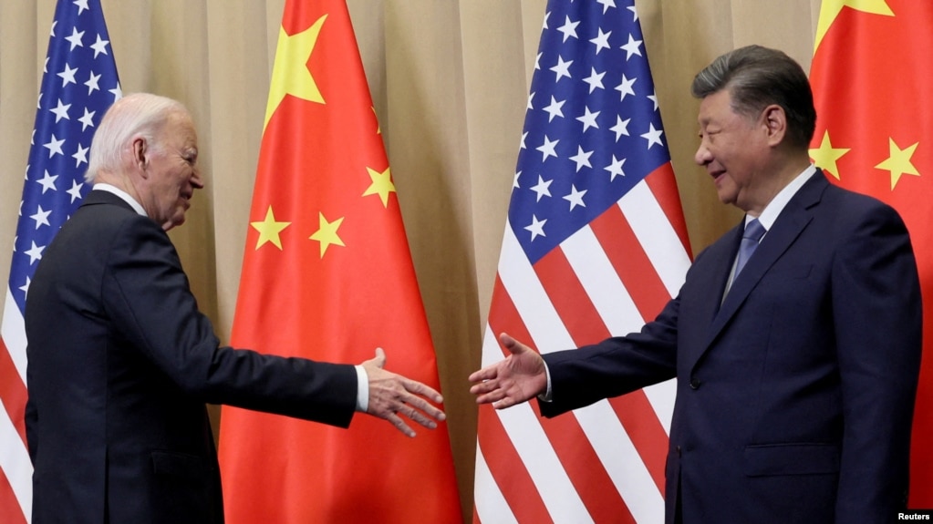 美国总统拜登与中国领导人习近平在秘鲁利马出席APEC 峰会期间举行会晤。(2024年11月16日)