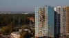 A view shows a damaged multi-story residential building following an alleged Ukrainian drone attack in Ramenskoye, in the Moscow region, Russia, Sept. 10, 2024. 