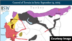 Control du territoire syrien au 14 septembre 2015