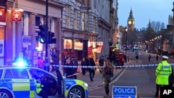 La police sécurise le quartier de Westminster, à Londres, le 22 mars 2017.