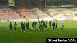 La dernière séance d’entraînement des Super Eagles à Abuja avant le départ, au Nigeria, le 7 janvier 2022. 