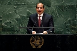 FILE - Egypt's President Abdel Fattah el-Sissi addresses the 74th session of the United Nations General Assembly, Sept. 24, 2019.