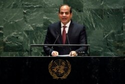 FILE - Egypt's President Abdel Fattah el-Sissi addresses the 74th session of the United Nations General Assembly, Sept. 24, 2019.