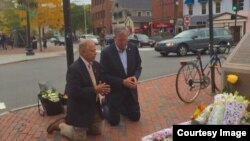 Joseph Milano and Jeb Bush at the King Bhumibol Adulyadei Square in Cambridge, MA. Oct, 13 2016