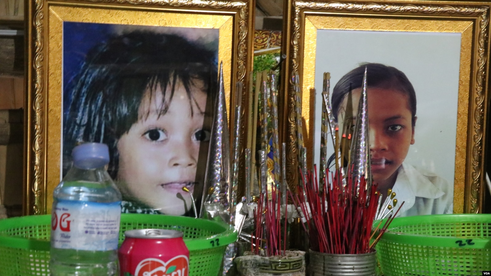 Two child victims of rape in Kampong Chhang province. (Sun Narin/VOA Khmer)