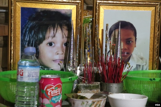 Leakhena, 14, and Meta, 7, two victims of rape and murder in Kampong Chhang province. (Sun Narin/VOA Khmer)