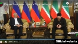 Screengrab: Grozny TV, Ramzan Kadyrov meeting Palestinian delegation in Chechnya on October 25, 2018