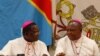 Mgr Marcel Utembi, à gauche, président de la Conférence épiscopale nationale du Congo (Cenco) et Mgr Fridolin Ambongo discutent lors du dialogue qu’ils président à Kinshasa, RDC, 21 décembre 2102.