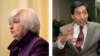 La secretaria del Tesoro de Estados Unidos, Janet L. Yellen, y el secretario de Hacienda de México, Rogelio Ramírez de la O. [Fotos: Reuters - Montaje: VOA]