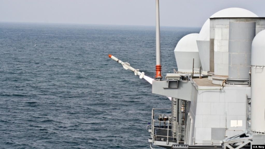 美军2009年9月测试“鱼叉”第二批次导弹（美国海军图片）(photo:VOA)
