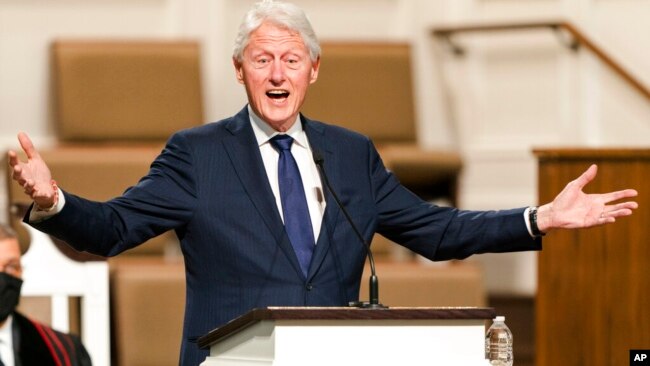 FILE - President Bill Clinton speaks in January 2021.