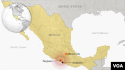 Location of earthquake, near Tecpan, Mexico. (Click to enlarge)