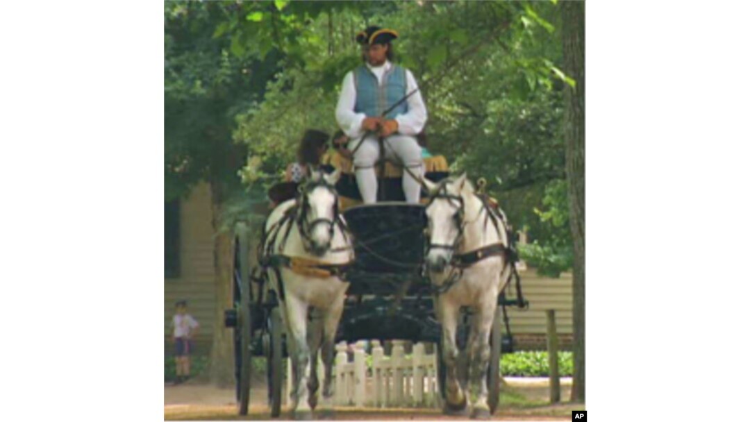 Horses and carriage in Colonial Williamsburg