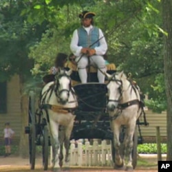 Horses and carriage in Colonial Williamsburg