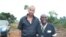 Soleman Liban (L) Presidential Adviser to Gabon's President With VOA's Peter Clottey at Nkok during a visit to the Special Economic Zone project several kilometers outside the capital, Libreville.