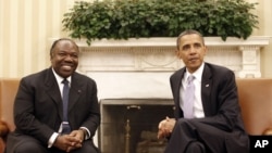 Gabon's President Ali Ben Bongo (left) with President Obama at White House Jun 9, 2011