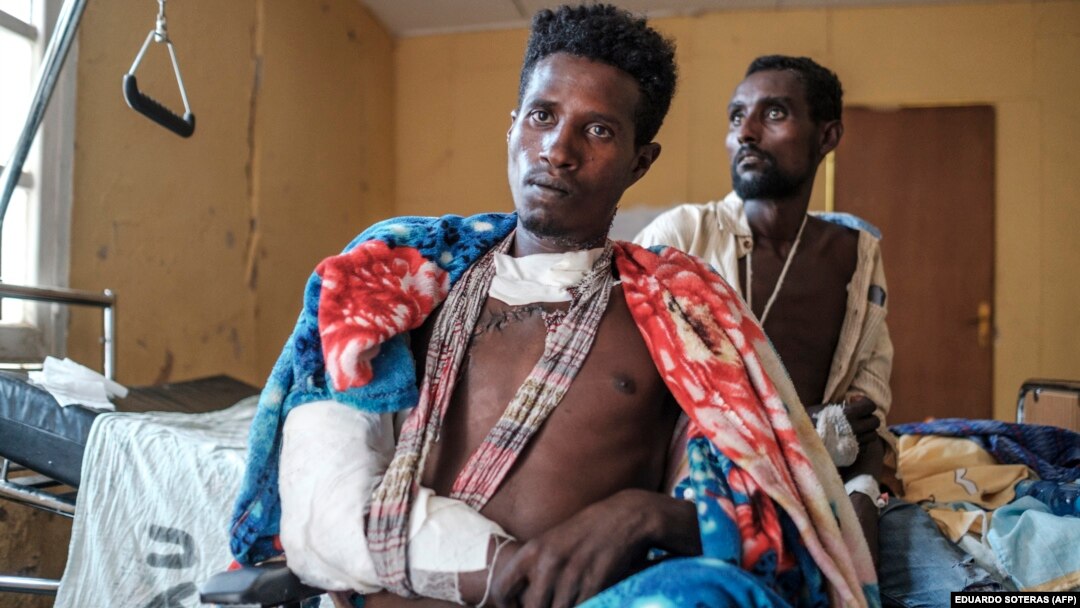Abakomerekejwe n'intambara mu bwicanyi bwabereye i Mai Kadra, mu bitari vya kaminuza mu gisagara ca Gondar.