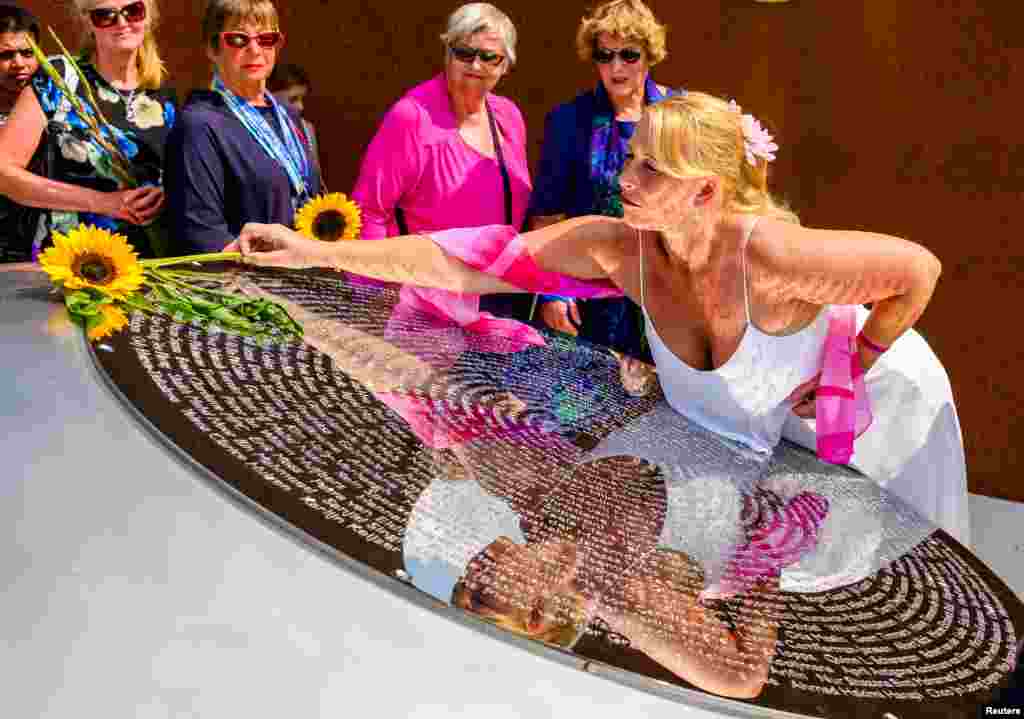 Relatives attend a commemoration ceremony in memory of the victims of the Malaysia Airlines flight MH17 plane crash on the fifth anniversary of the accident, in Vijfhuizen, Netherlands, June 17, 2019.