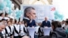 FILE - Austrian Chancellor and Head of the Austrian People's Party (OeVP) Karl Nehammer (L) stands next to OeVP general secretary Christian Stocker during their election rally in Vienna, Sept. 27, 2024.