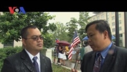 Cambodian-Americans Protest as Hor Namhong Meets Secretary Clinton