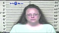 VOA60 America - Kentucky Clerk Goes to Jail, Gay Couple Gets Marriage License - September 4, 2015