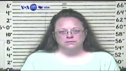 VOA60 America - Kentucky Clerk Goes to Jail, Gay Couple Gets Marriage License - September 4, 2015