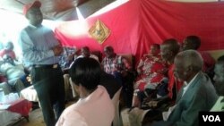 Morgan Tsvangirai addressing some of his supporters during his nationwide tour.