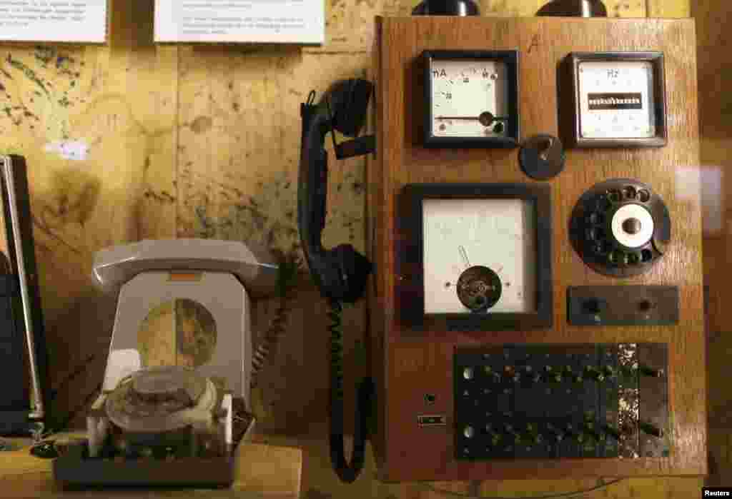 A telephone for eavesdropping is seen on display at the &#39;Top Secret&#39; Spy Museum in Oberhausen, Germany. 
