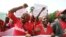 Nigerians take part in a protest demanding for the release of secondary school girls abducted from the remote village of Chibok, in Asokoro district in Abuja, Nigeria, May 13, 2014. 