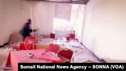 The scene inside Mogadishu’s Dayah hotel in Somalia, Jan. 25, 2017, after an attack by suspected Al-Shabab militants.