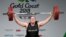 FILE - Weightlifter Laurel Hubbard of New Zealand competes at the Gold Coast 2018 Commonwealth Games, in Gold Coast, Australia, April 9, 2018.