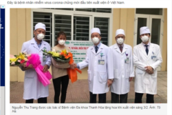 Một bệnh nhân ra viện ở Thanh Hóa sau khi được điều trị khỏi nCoV