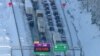 بارش برف سنگین در شرق آمریکا و گرفتار شدن صدها خودرو در بزرگراهی در حومه پایتخت