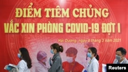 Một điểm tiêm vaccine COVID-19 ở tỉnh Hải Dương, ngày 8/3/2021.