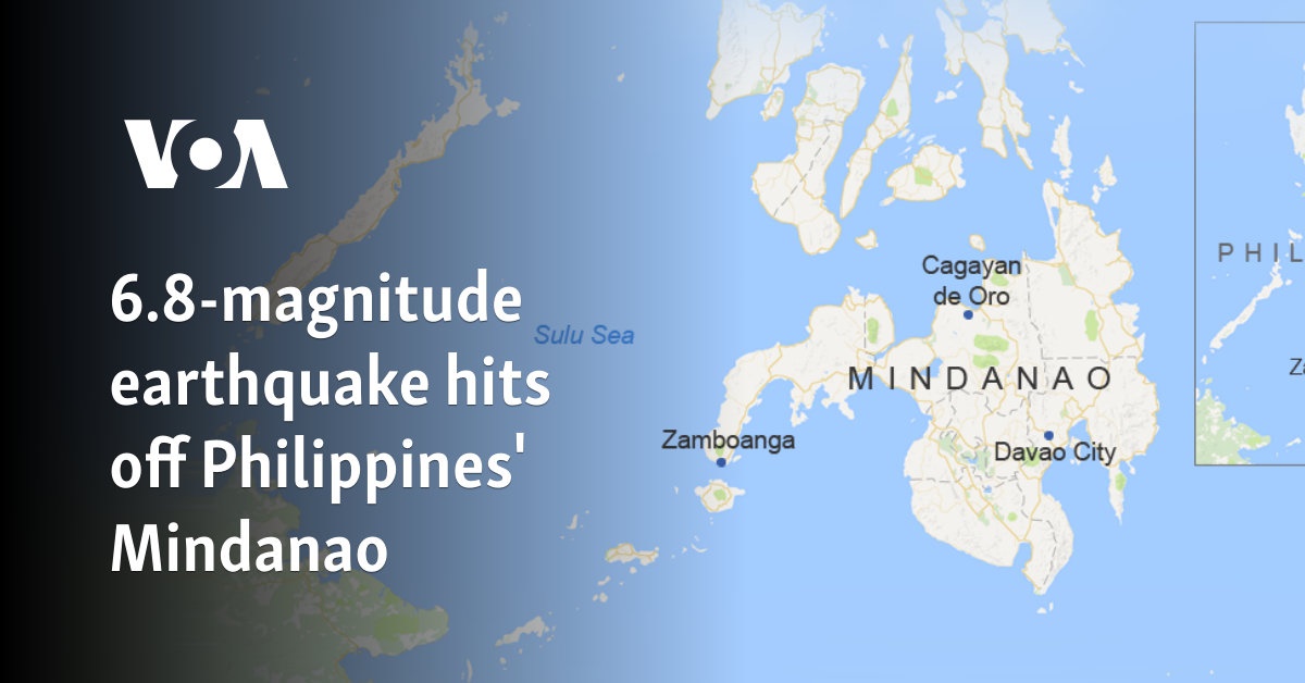 6.8 magnitude earthquake strikes off Mindanao island in Philippines