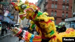 紐約市中國城2020年1月25日舉行春節活動。（路透社）