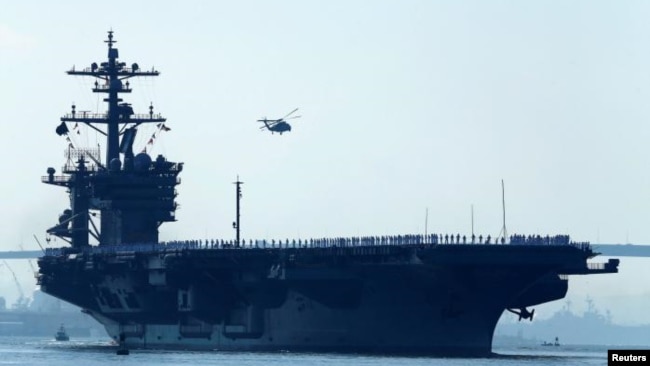 Portaaviones USS Carl Vinson. Los ejercicios militares conjuntos entre Estados Unidos y Corea del Sur son los más grandes realizados hasta ahora.