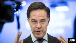 Sekretari i Përgjithshëm i NATO-s Mark Rutte gjatë një interviste në kuadër të punimeve të Forumit Ekonomik Botëror në Davos, më 23 janar, 2025 