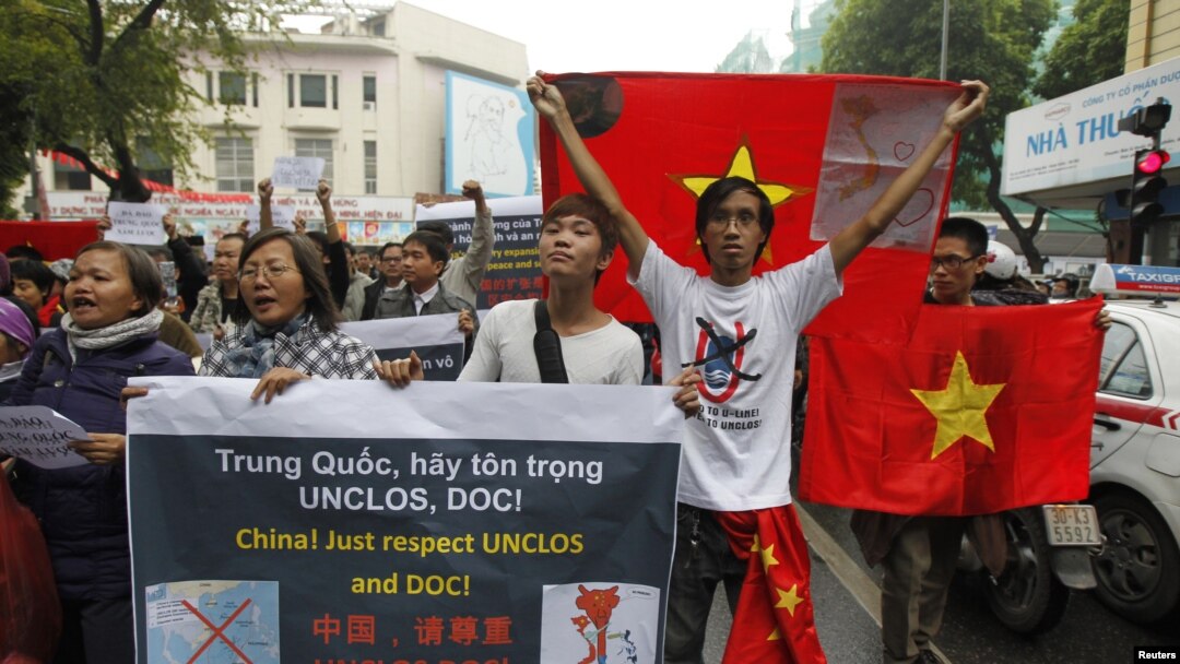 Biểu tình chống Trung Quốc tại Hà Nội, ngày 9/12/2012. 