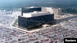 An undated aerial handout photo shows the National Security Agency (NSA) headquarters building in Fort Meade, Maryland. 