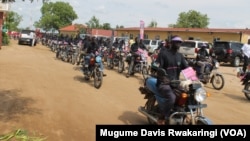 FILE - Boda boda drivers in Juba, South Sudan in July, 2023. 