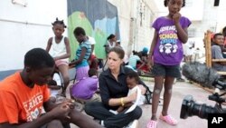 Soledad O'Brien during filming for the documentary 'Rescued' at the Lighthouse orphanage in Port-au-Prince, Haiti