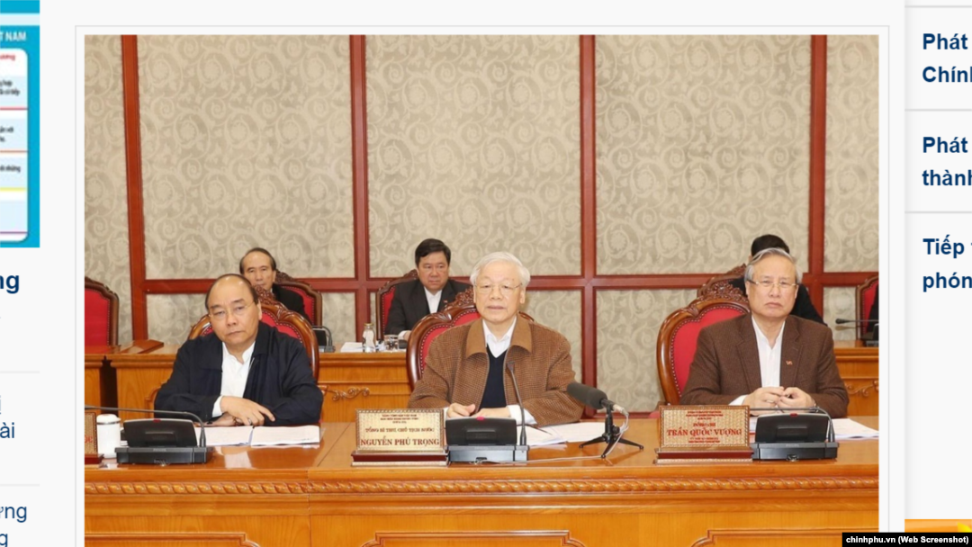 Ông Nguyễn Phú Trọng chủ trì một phiên họp của Bộ Chính trị sáng 20/3, bàn về công tác phòng, chống dịch COVID-19.