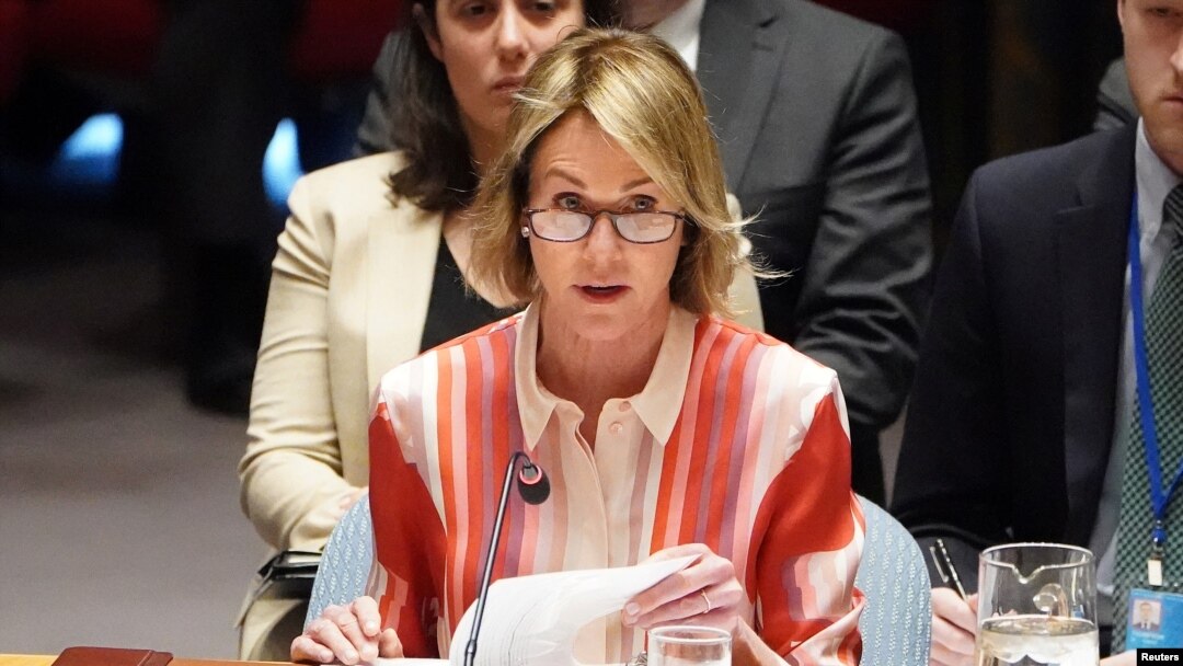 美国驻联合国代表克拉夫特在联合国总部发表讲话。(2020年2月28日)