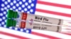 FILE - A test tube labeled "Bird Flu" is seen in front of a U.S. flag in this illustration created June 10, 2024.