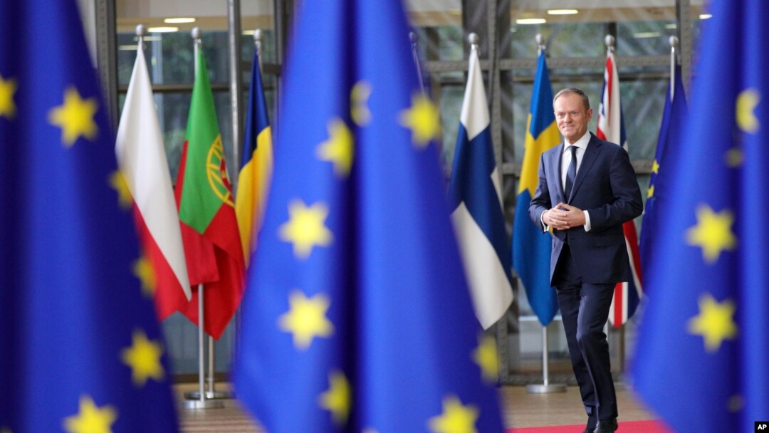 European Council President Donald Tusk arrives for an EU summit at the Europa building in Brussels, Dec. 14, 2017.
