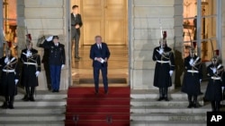 France's newly appointed Prime Minister Francois Bayrou looks on after the handover ceremony at the Hotel Matignon , the Prime Minister residence, in Paris, Dec. 13, 2024.