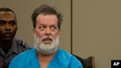 FILE - Robert Lewis Dear appears in court in Colorado Springs, Colorado, Dec. 9, 2015.