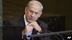 Benjamin Netanyahu, à la 66ème Assemblée générale de l'ONU.