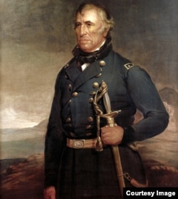 Detail from official White House portrait of President Zachary Taylor (c.1848) by Joseph Henry Bush